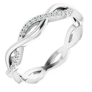 14K White 1/5 CTW Diamond Infinity-Inspired Eternity Band Size 7