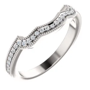 14K White 1/8 CTW Diamond Band for 5 mm Cushion Ring
