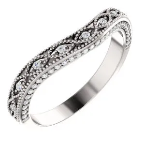 14K White 1/8 CTW Diamond Matching Band