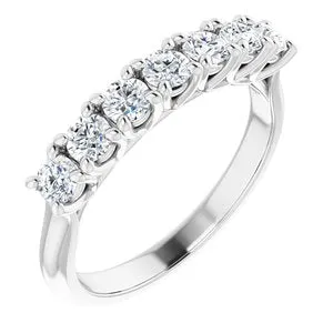 14K White 3 mm Round Seven-Stone Anniversary Band Mounting
