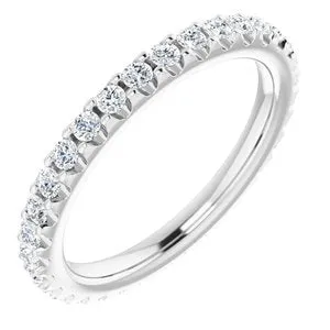 14K White 5/8 CTW Diamond Eternity Band Size 6