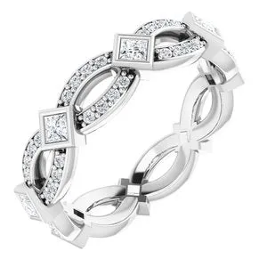 14K White 5/8 CTW Diamond Square Eternity Band