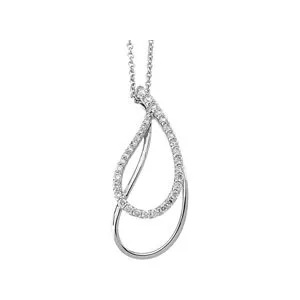 14K White 5/8 CTW Diamond Teardrop 18" Necklace