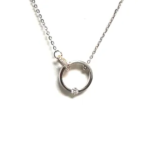14K White and Yellow Gold (0.13ct) Canadian Diamond Contemporary Pendant