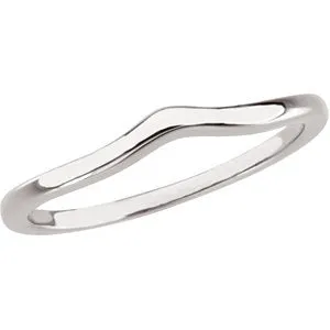 14K White Band for 7.4 mm Engagement Ring