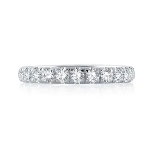 14K White Gold 0.33cttw. Diamond Classic Prong Straight Wedding Band