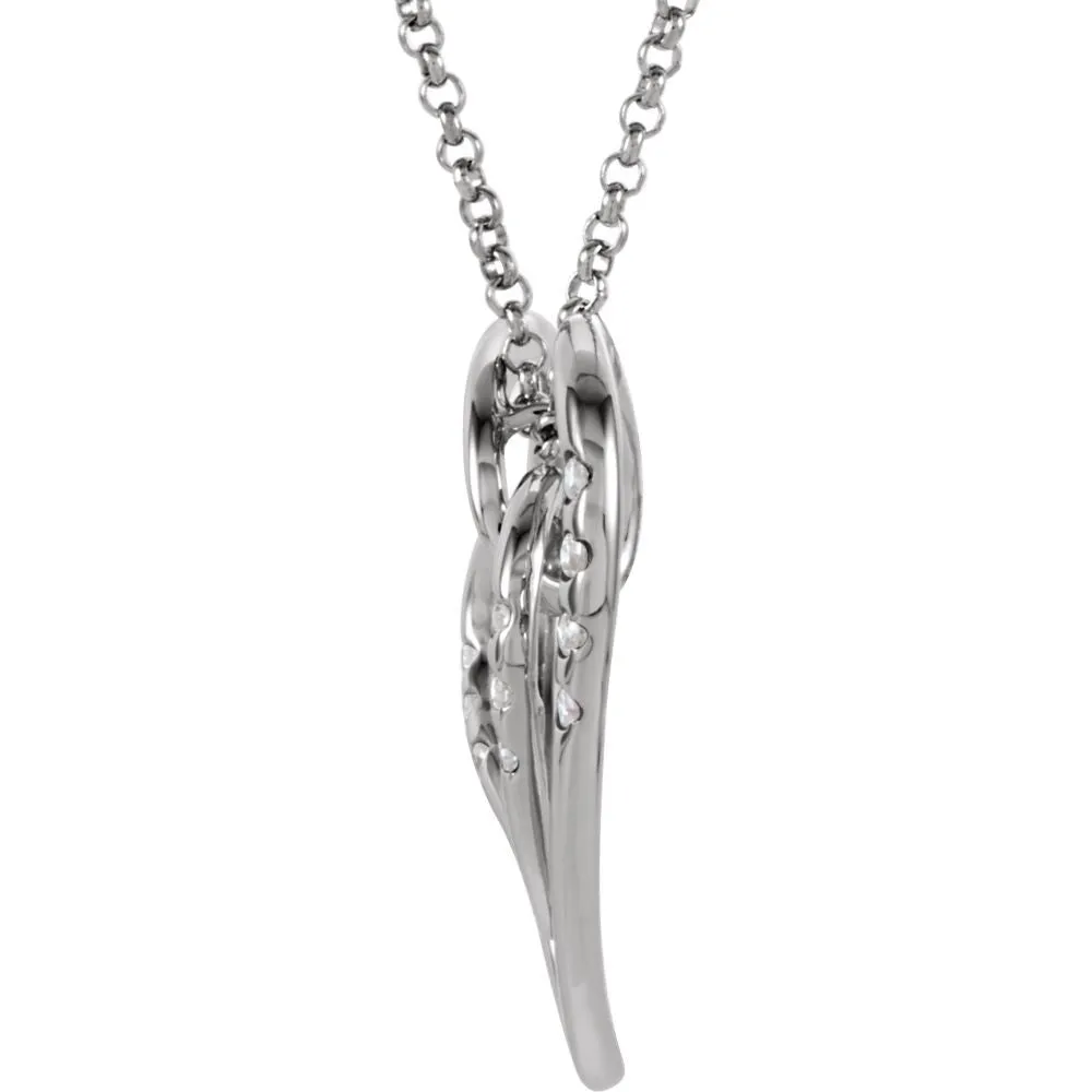 14k White Gold 1/10 CTW Diamond Heart Necklace