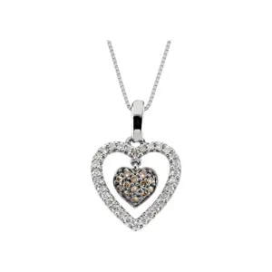14k White Gold 1/4 CTW Diamond Heart 18" Necklace