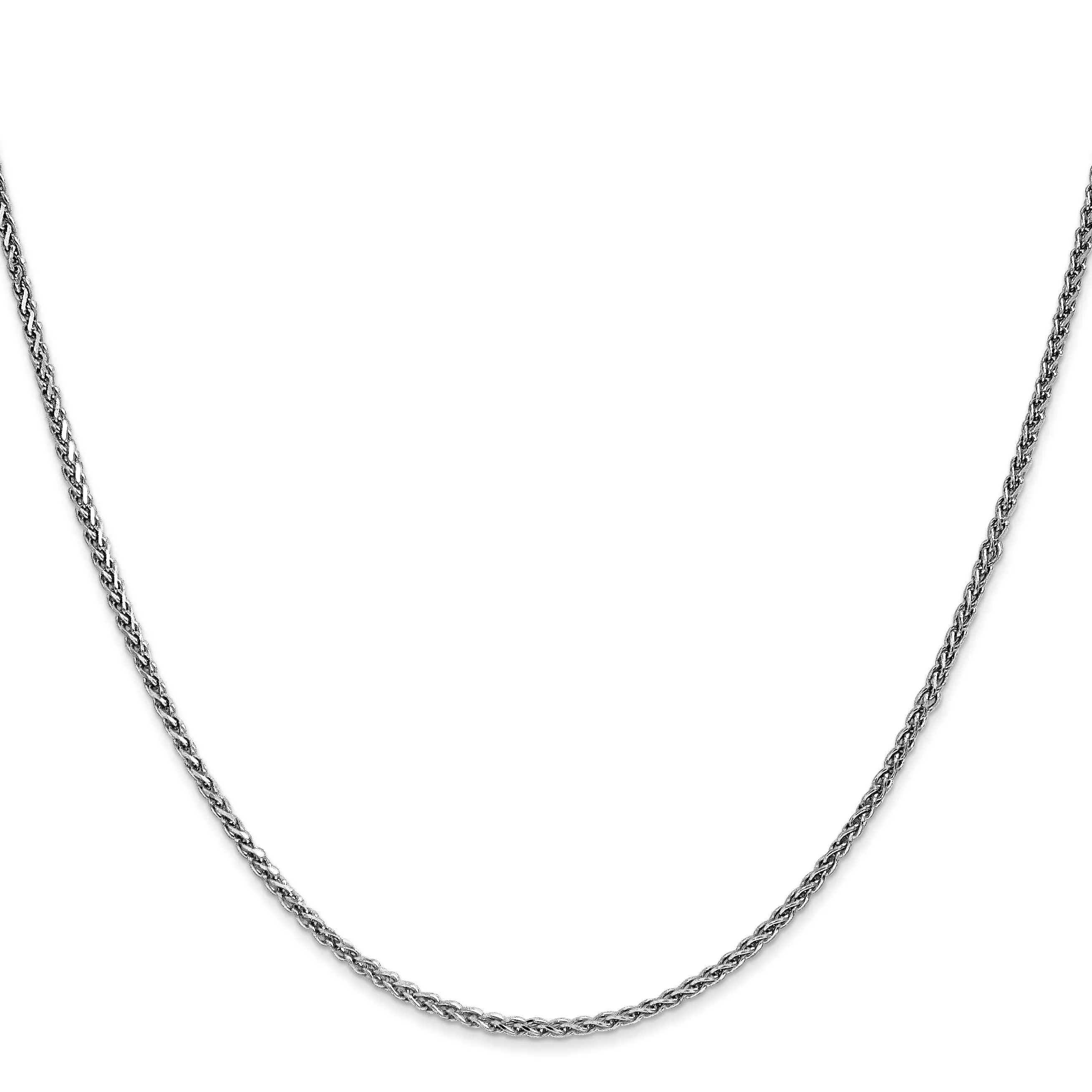 14k White Gold 1.4mm Diamond Cut Spiga Chain