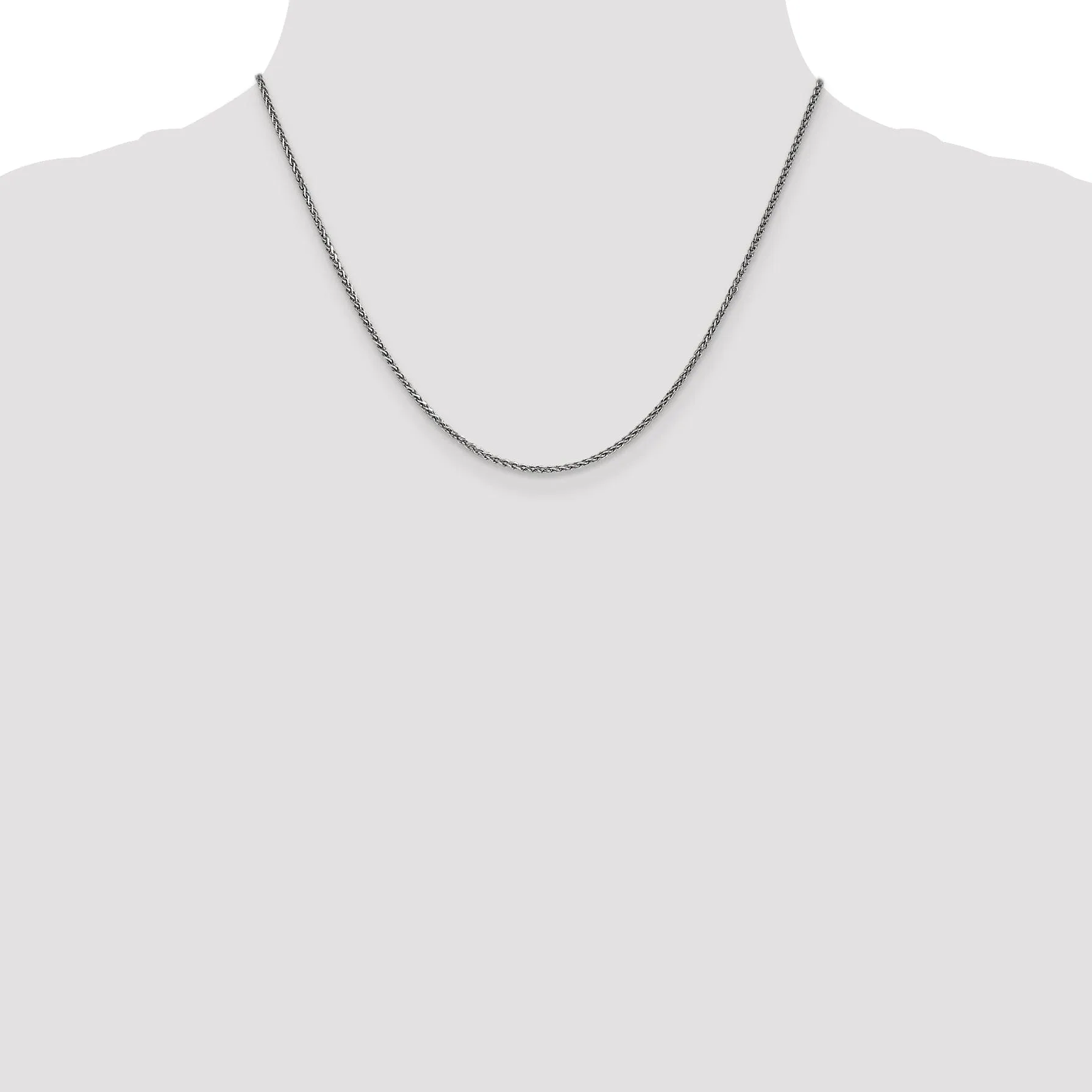 14k White Gold 1.4mm Diamond Cut Spiga Chain