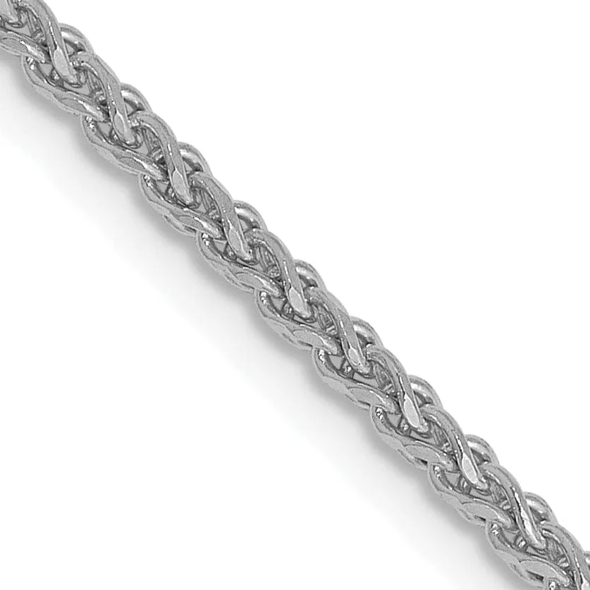 14k White Gold 1.4mm Diamond Cut Spiga Chain