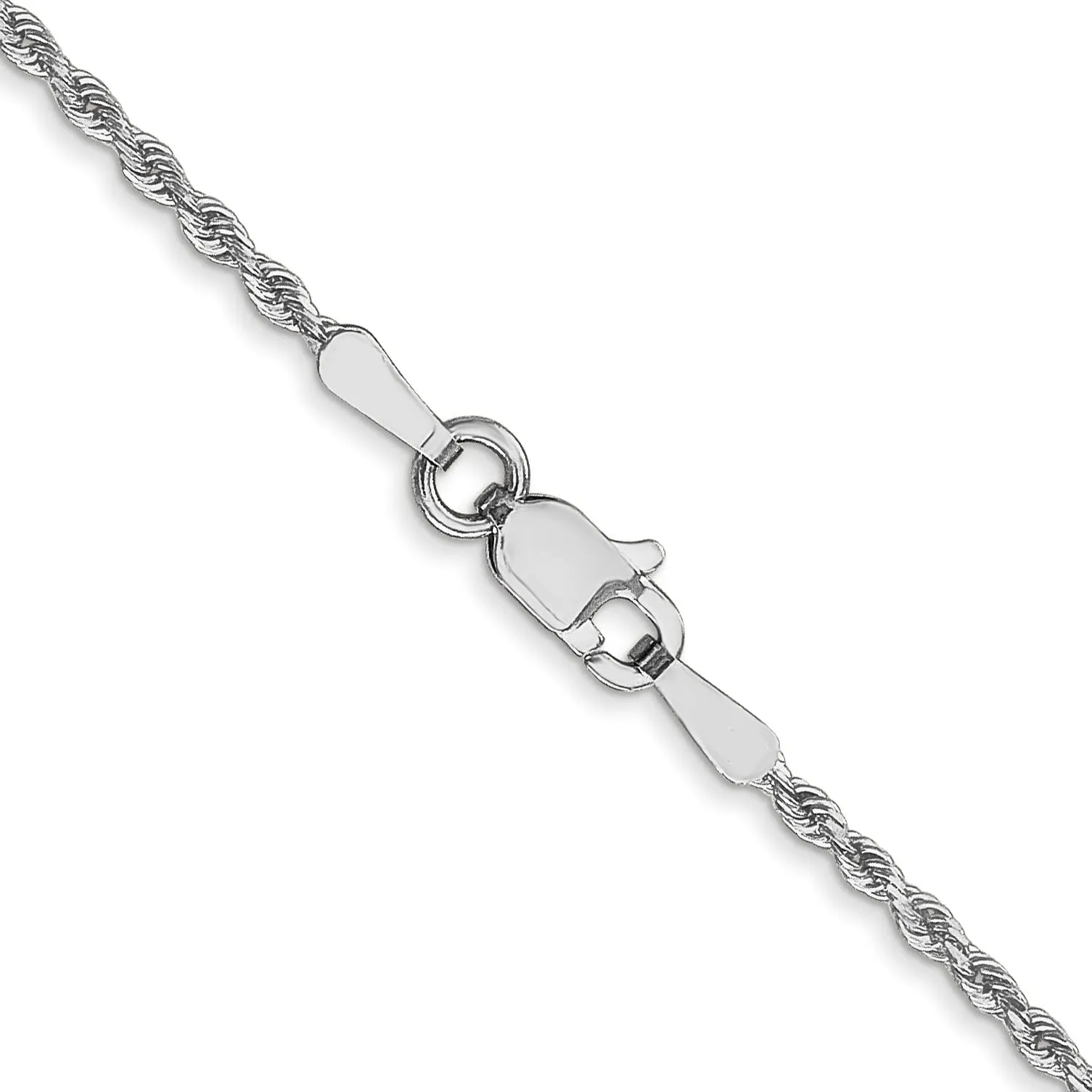 14K White Gold 1.5mm Diamond Cut Rope