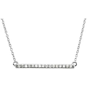 14k White Gold 1/6 CTW Diamond Bar 18" Necklace