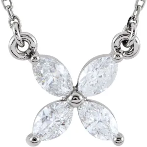 14k White Gold 3/8 CTW Diamond 16" Necklace