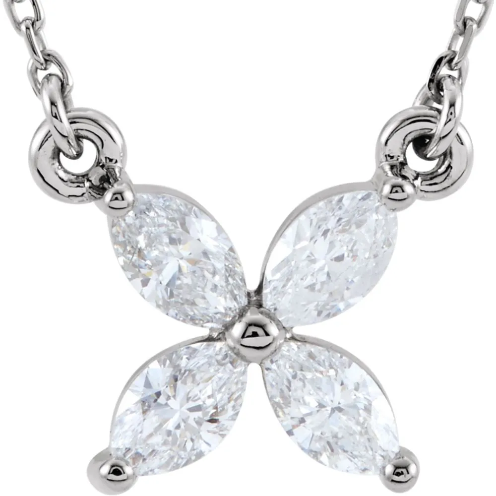 14k White Gold 3/8 CTW Diamond 16" Necklace