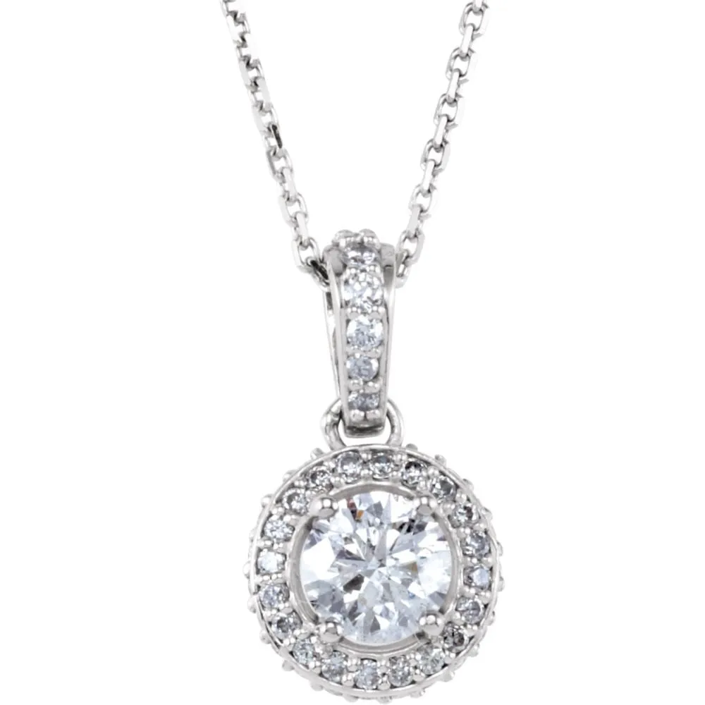 14k White Gold 5/8 CTW Diamond 18" Necklace