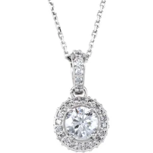 14k White Gold 5/8 CTW Diamond 18" Necklace