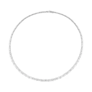 14k White Gold  Classy Diamond Baguette Choker Necklace - 9.32ct  V0034
