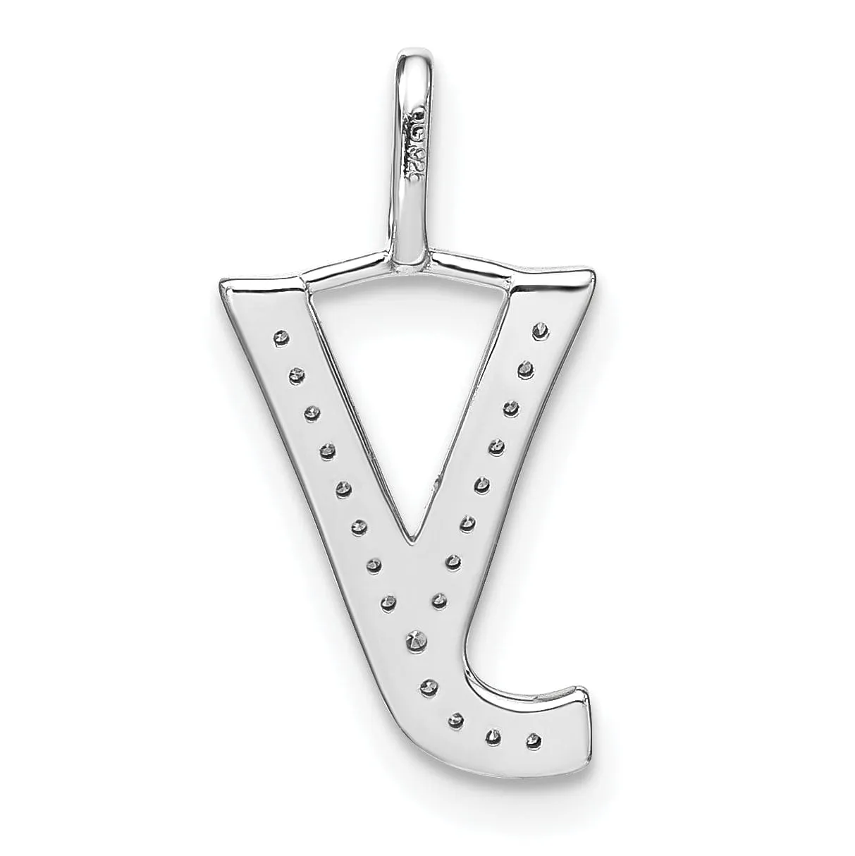 14K White Gold Diamond 0.08-CT Lower Case Style Y Initial Charm