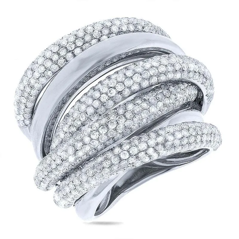 14k White Gold Diamond Bridge Ring V0252