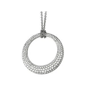 14k White Gold Diamond Circle Necklace