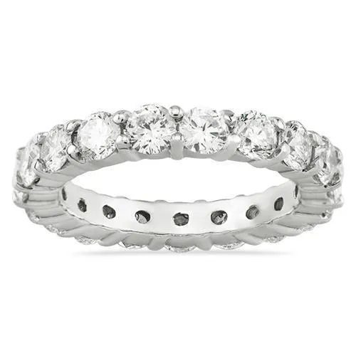 14k White Gold Diamond Eternity Band 3.88 Ctw