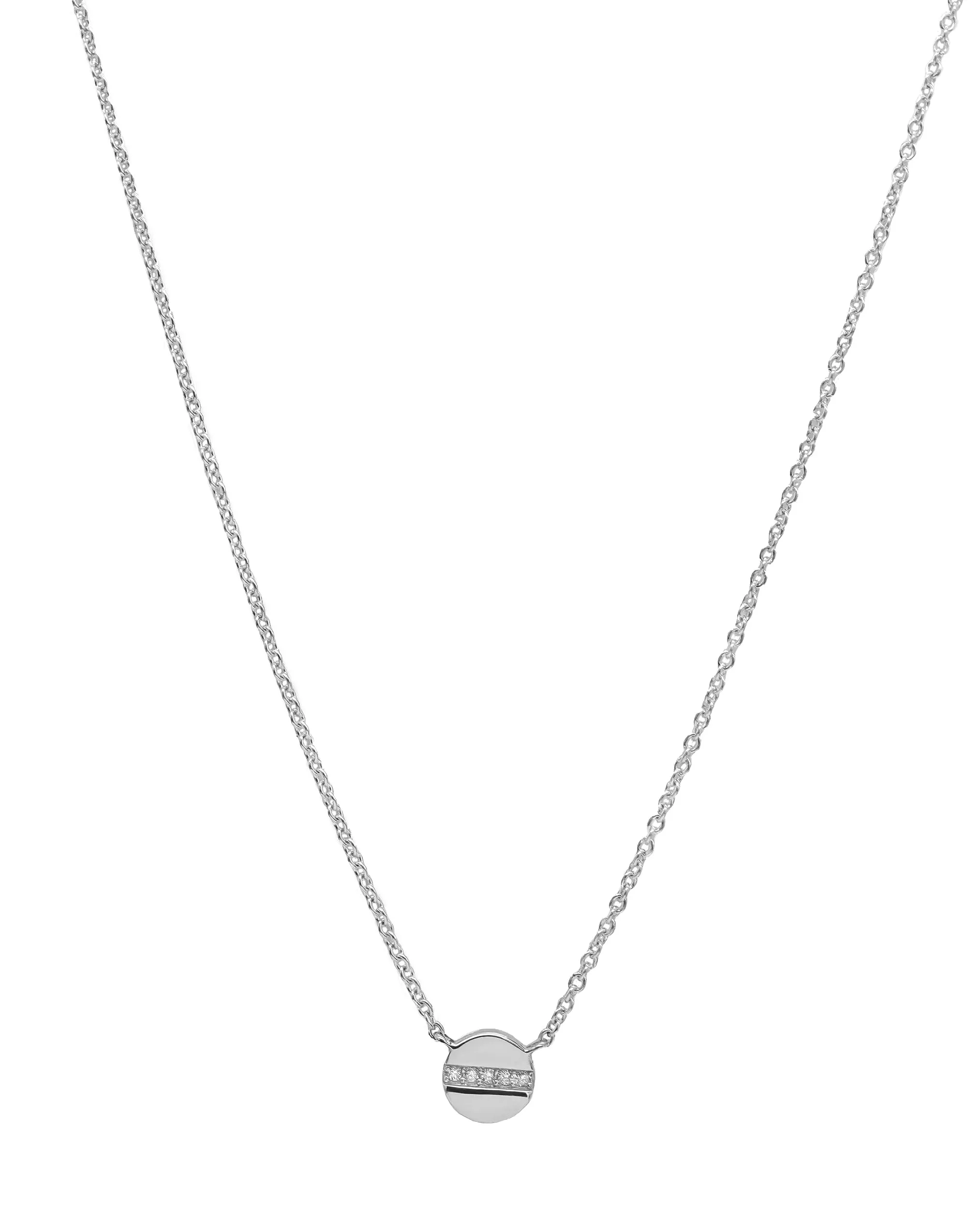 14k White Gold Diamond Screw Necklace