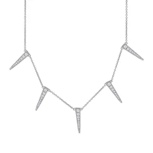 14k White Gold Diamond Triangle Necklace - 0.42ct V0052