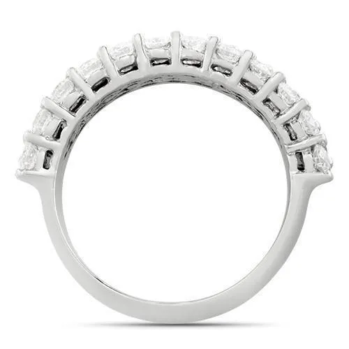 14k White Gold Diamond Two Row Wedding Band in 2.50 Ctw