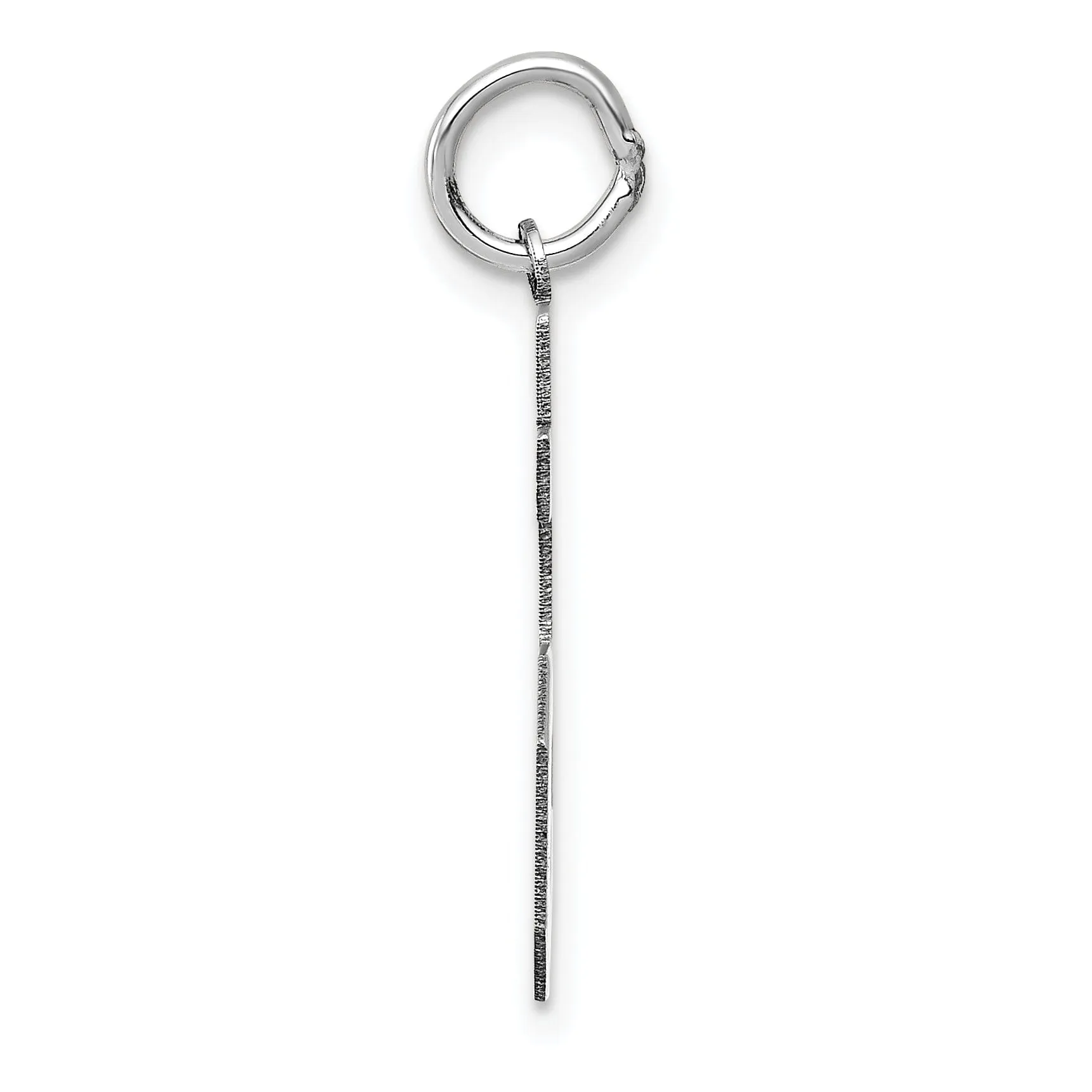 14k White Gold Satin Brush Finish Medium Size Number 85 Charm Pendant