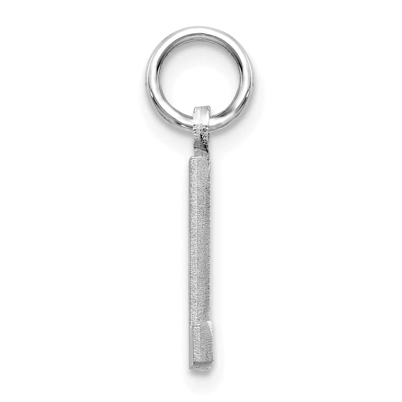 14k White Gold Satin Diamond Cut Finish Letter L Initial Pendant