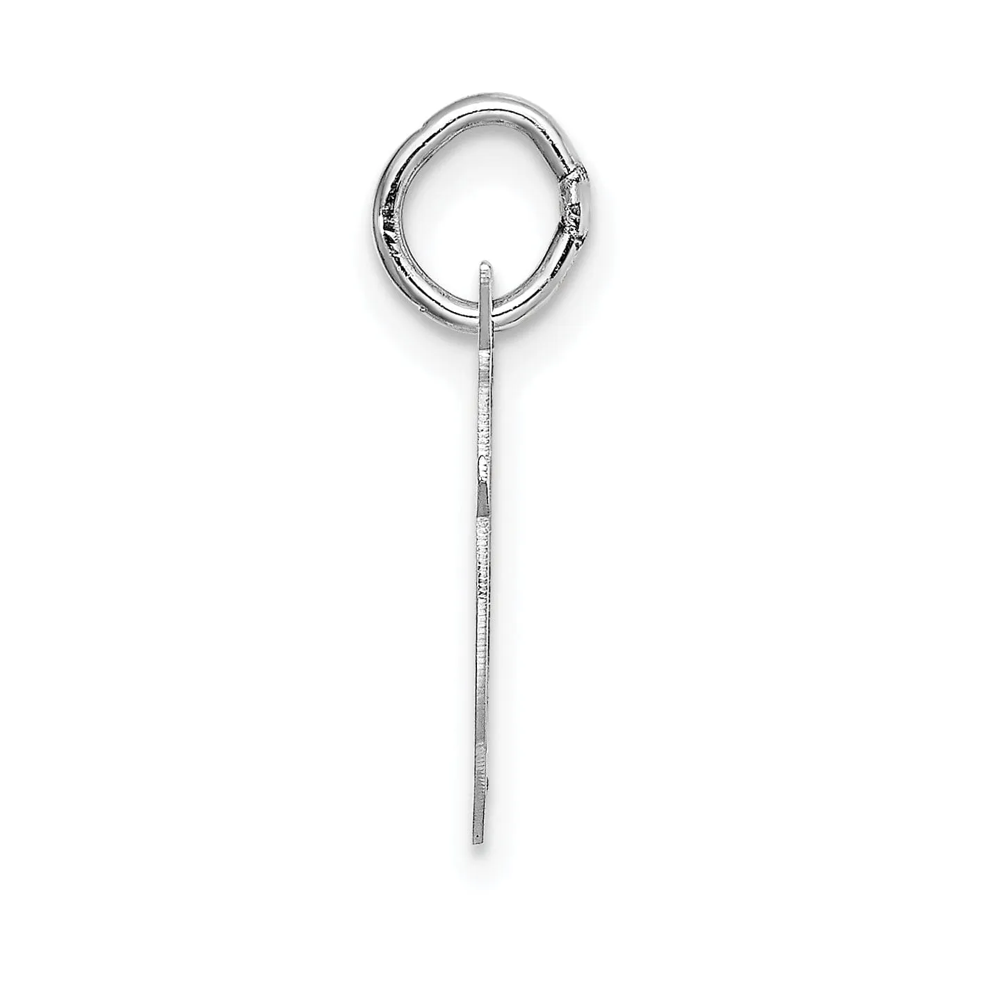 14K White Gold Small Size Fancy Script Letter F Initial Pendant
