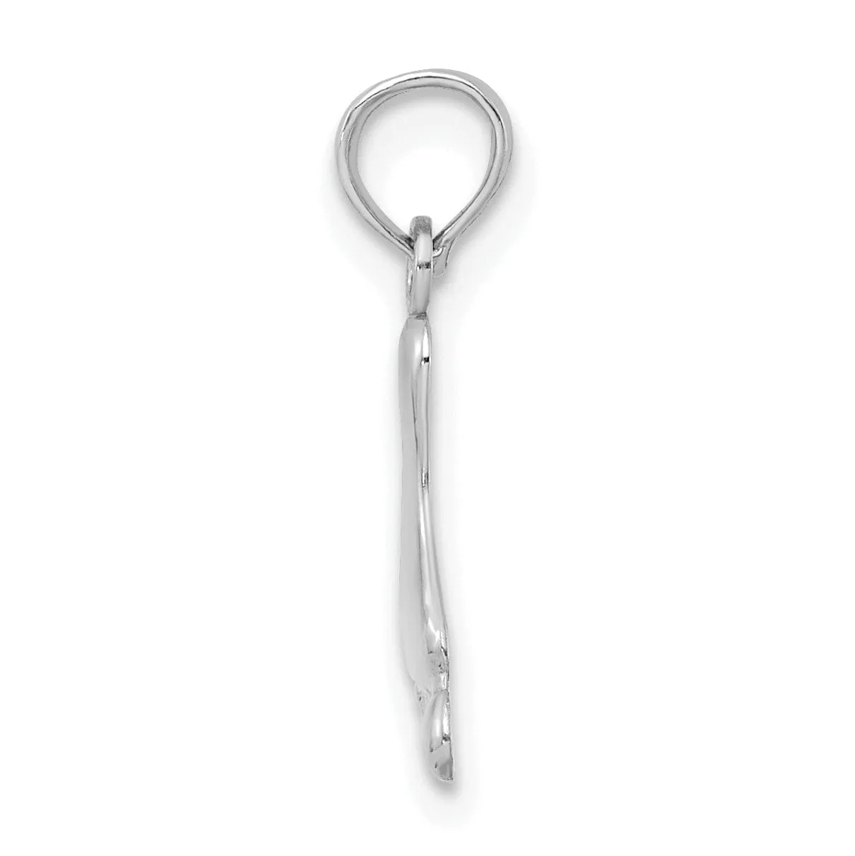 14K White Gold Solid Polished Finish Barefoot Charm Pendant