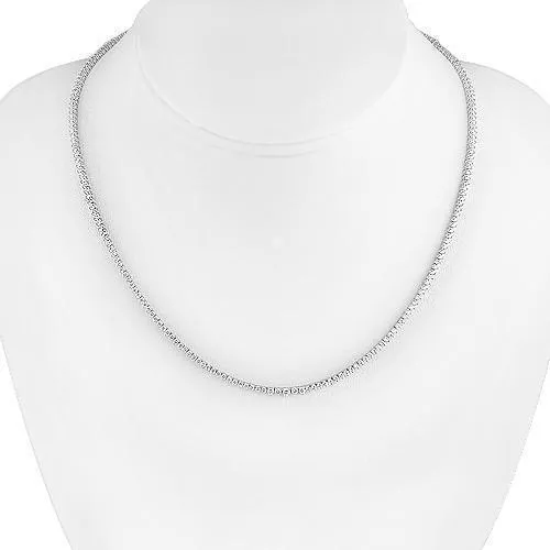 14K White Solid Gold Womens Diamond Necklace  4.00 Ctw