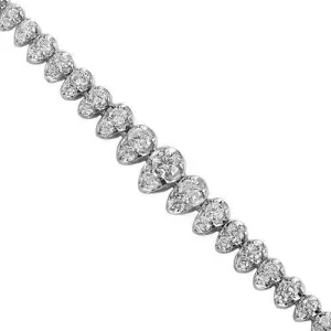 14K White Solid Gold Womens Diamond Necklace  4.00 Ctw