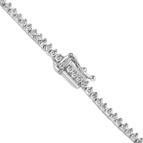 14K White Solid Gold Womens Diamond Necklace  4.00 Ctw