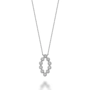 14K White, Yellow or Rose Gold (0.42ct) Cluster Fashion Diamond Necklace