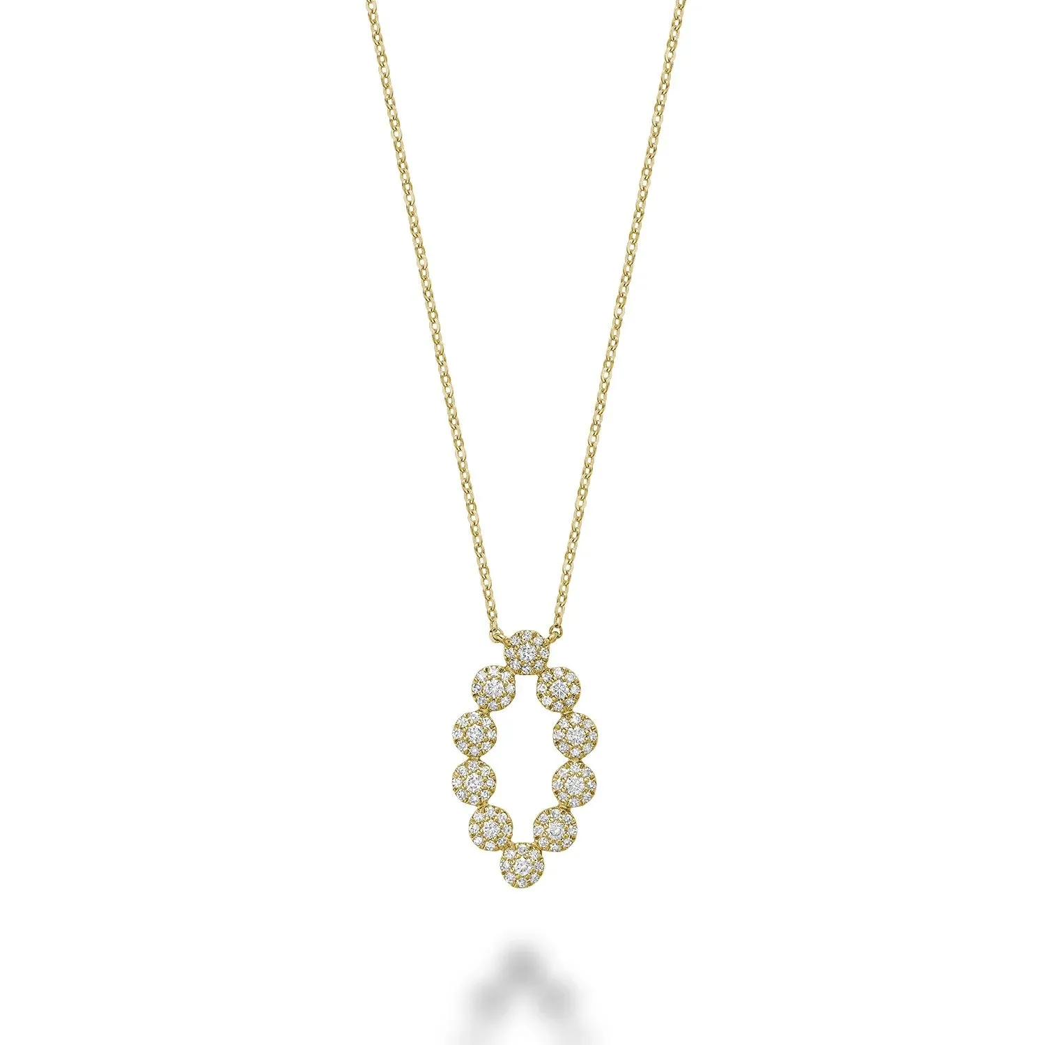 14K White, Yellow or Rose Gold (0.42ct) Cluster Fashion Diamond Necklace