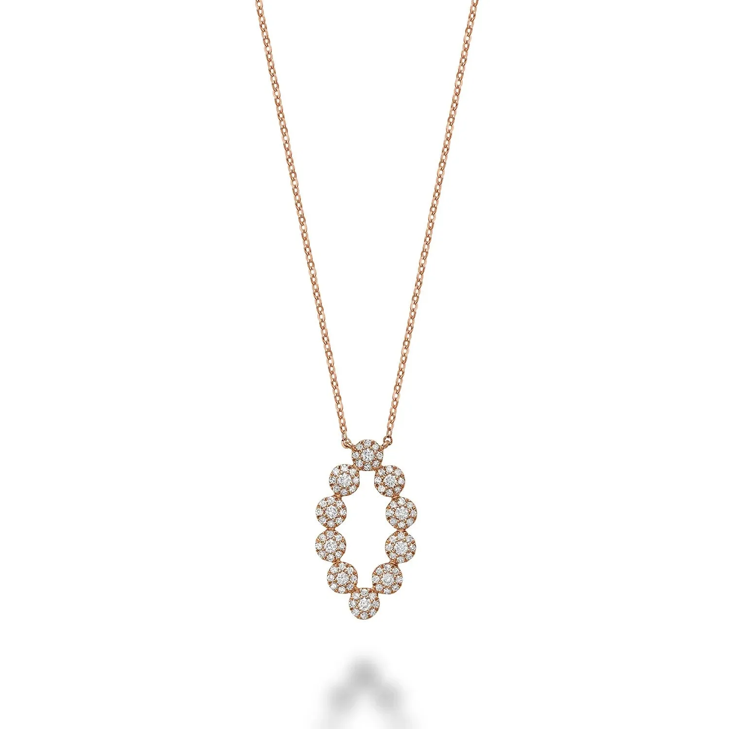 14K White, Yellow or Rose Gold (0.42ct) Cluster Fashion Diamond Necklace