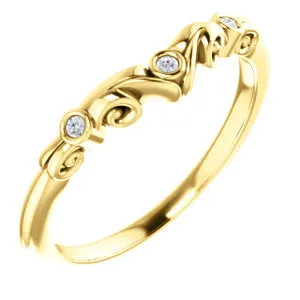 14K Yellow .03 CTW Diamond Matching Band