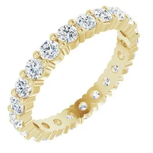 14K Yellow 1 1/3 CTW Diamond Round Eternity Band Size 6