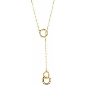 14K Yellow 1/10 CTW Diamond Circle Y 16-18" Necklace