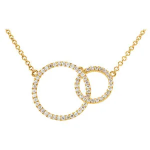 14K Yellow 1/3 CTW Diamond Circle 18" Necklace
