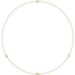14K Yellow 1/4 CTW Lab-Grown Diamond 3-Station 18" Necklace