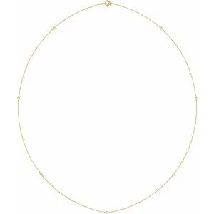 14K Yellow 1/4 CTW Lab-Grown Diamond 7-Station 24" Necklace