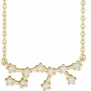 14K Yellow 1/5 CTW Natural Diamond Sagittarius 16-18" Necklace