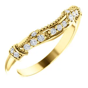14K Yellow 1/6 CTW Diamond Vintage-Inspired Matching Band