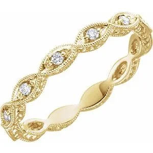 14K Yellow 1/8 CTW Diamond Anniversary Band Size 6