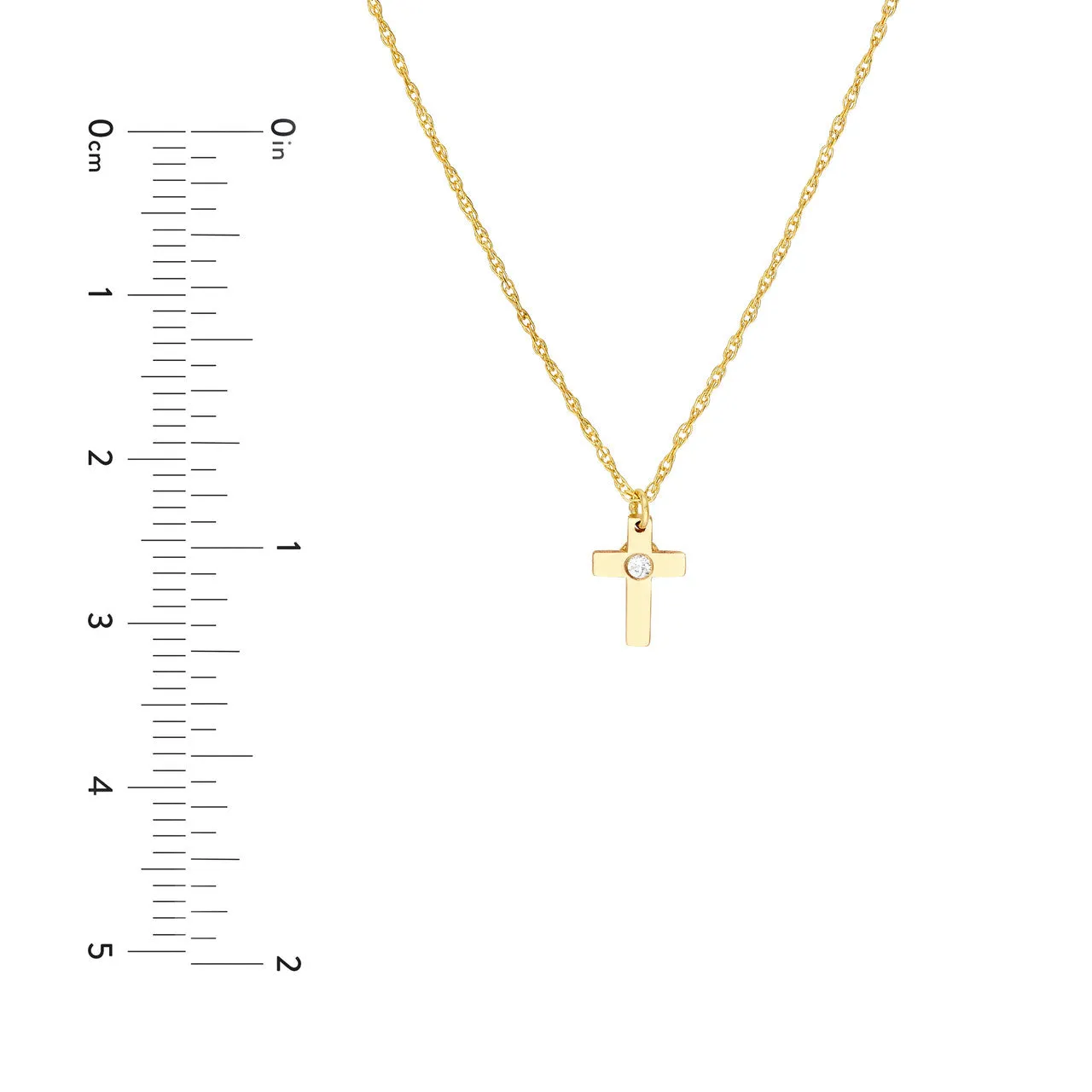 14K Yellow Gold 1.1pt. Diamond Cross Pendant
