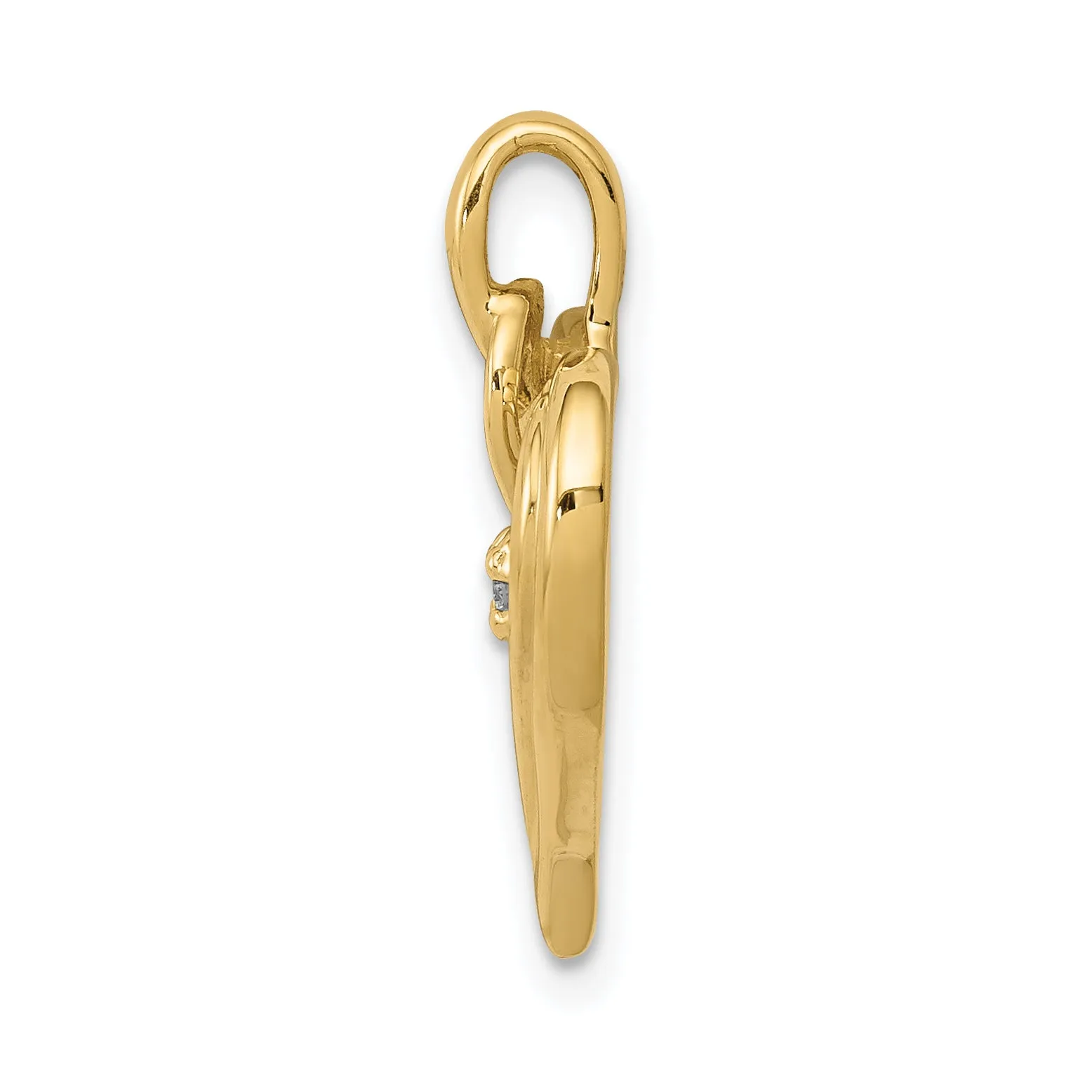 14k Yellow Gold l1 Clarity G-I Color .01ct. Diamond Heart Pendant